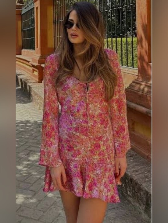Zara Dresses & Skirts - Zara Pink Floral Print Dress